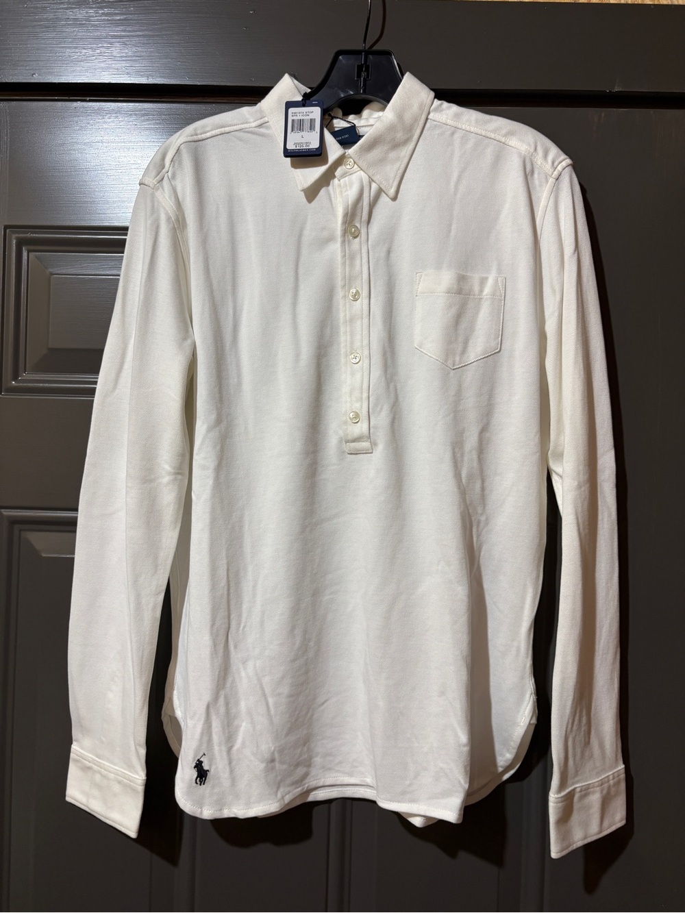 Polo by Ralph Lauren Long-Sleeve White “Polo Golf” Shirt